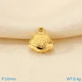 Hollow gold-plated Ruyi lock charm with Fu character engraving, 10mm jewelry pendant - Gold Fu Character Tag Style (KLJ10083-Z)