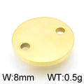 Pendentif circulaire en acier inoxydable doré de 8mm avec double trou pour la création de bijoux - Disque Couleur Or 8mm (KLJ3844-Z)