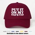 Burgundy mesh trucker hat with Put It On My Dad's Tab print, casual baseball cap - One Size / Burgundy