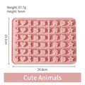Stampo in silicone rosa con 54 cavità animali per cioccolato e caramelle gommose - Animale carino