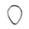Silver teardrop stainless steel piercing ring with polished finish on white background - 21# Silver - Simple Teardrop