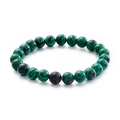Unisex beaded bracelet with natural malachite green and matte black onyx stones - Malachite Texture Style(KB109629-Z)