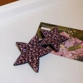 Pair of Y2K star-shaped hair clips with sparkling purple rhinestones on white tray - 8# Purple Full Rhinestone Star BB Clip