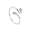 Bague serpent argentée minimaliste avec finition polie et design élégant épuré - Bague Serpent / Or Blanc