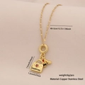 Collana dorata con ciondoli a borsa da shopping, rossetto e scarpa con tacco alto - Stile Borsa da Shopping Rossetto Tacchi Alti (6#)