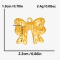 Golden 304 stainless steel bow pendant with dimensions 1.8x2.2cm and weight 2.4g - Wide Ribbon Style Bow / Gold