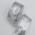 Sparkling silver sequin ribbon for Christmas tree decor with metallic edges - 5cm*10 Yards (No Lights) / Bright Silver