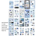 20 Blatt blaue Vintage-Aufkleber für DIY-Scrapbooking und Tagebuchdekorationen - Tägliche Angelegenheiten-Klarer Himmel