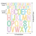 Detailed size chart for 1 and 2 inch waterproof colorful vinyl alphabet letter stickers - 22*27.5cm / Color Border