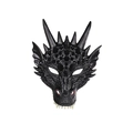 3D ultra-light black dragon mask with realistic scales and horns for Halloween costumes - One Size / Black