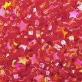 Macro shot of vibrant red AB iridescent star-shaped acrylic beads for DIY crafting - Red Star / 19g/Pack (Approx. 100pcs)