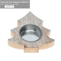 Nordic wooden Christmas tree candle holder, minimalist wooden tea light tray 8.5x8.5x1.5cm - Christmas Tree