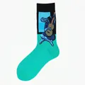 Chaussettes artistiques avec le tableau Le Vieux Guitariste de Picasso en bleu et noir - Taille unique / Motif 7/Personnage jouant de la guitare