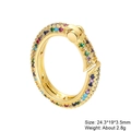 Gold-plated copper connector with colorful zircons, size 24.3x19x3.5mm and weight 2.8g - Style 4: Copper Micro-set Zircon Connecting Buckle