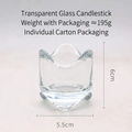 French vintage style clear crown glass candle holder with elegant wave edges - Irregular Geometric Clear Glass Candle Holder