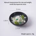 Porte-clés mini soupe de fruits de mer japonaise avec calmar et oignons verts, 5,2 cm - Soupe de Seiche et Pousses de Haricots - Sans Anneau