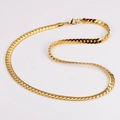 Flache Schlangenkette in poliertem Gold-Finish mit sicherem Karabinerverschluss - 7.5mm*60cm / Gold