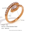 Snake Zircon Open Ring (Gold-White)
