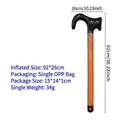 Inflatable walking cane prop for Halloween costumes, lightweight 92cm brown PVC stick - Hooked Handle Inflatable Cane