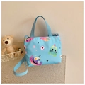 Borsa a tracolla blu per bambini con adorabili fantasmi di Halloween e motivi di zucca - Zucca Blu Chiaro