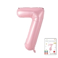 Light pink number 7 foil balloon with metallic luster for birthday party celebrations - 40-inch Pearlescent Powder 7-piece Paper Card