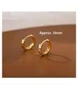 Minimalist 14mm gold geometric textured hoop earrings in S925 sterling silver finish - Diamond Cut Hoop - Gold - 14MM
