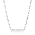 Silver Scorpio zodiac necklace featuring a polished 304 stainless steel Figaro chain - Steel Scorpio
