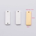 Polished rectangular stainless steel DIY pendant tags in gold and silver finish - Single Hole Rectangle (MP012) / 22x6mm / Steel