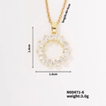Détails de la chaîne 40+5cm et du pendentif tournesol doré de 1,8cm avec des zircons - Doré