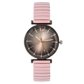 Orologio da donna al quarzo con quadrante sfumato marrone e cinturino elastico rosa - Rosa