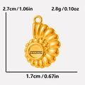 Detailed size chart for 18K gold shell pendant in 2.7cm length and 1.7cm width - Shell (S2039) / Gold