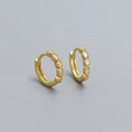Pendientes de aro en plata S925 dorada con diamantes redondos y marquise alternos - Plata 925 / Dorado