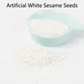 Realistic artificial white sesame seeds in a blue ceramic bowl for photography props - White Sesame (Polymer Clay Style) (500g)