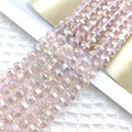 Macro detail of multi-faceted 8mm pink crystal beads for DIY jewelry making - Water Pink AB