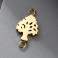 Golden tree-shaped stainless steel connector for DIY jewelry making and bracelets - Christmas Tree Style / 9×7mm