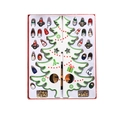 DIY green wooden Christmas tree set with miniature snowman and bear ornaments - Y1072/Large 3-Piece/White/25.8*31.2*3.5CM