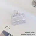 Transparent square acrylic shark hair claw clip in 5cm minimalist style for women - Square Style / 5cm / Clear White