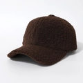 Brown fuzzy baseball cap made of thick fleece material with a classic curved brim - Coffee