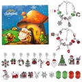 DIY Christmas advent calendar charm bracelet set with festive silver charms and beads - RC423 (Style B) Christmas Jewelry Set