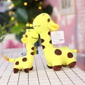 Yellow spotted plush giraffe set with mother and baby dolls for home decor - Yellow / 18cm