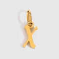 Polished golden letter X pendant with integrated bail for custom DIY jewelry making - Letter X / Gold