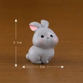 Figurine lapin miniature en résine grise pour paysages, hauteur 2,1 cm, largeur 2 cm - N°5 Gris