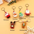 3D PVC Weihnachten Schlüsselanhänger mit Rentier Motiv und rotem Metallring-Anhänger - Schneemann
