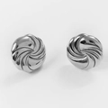 Elegantes pendientes de botón en acero inoxidable plateado con diseño moderno de espiral - Pendientes de Espiral / Acero Plateado/Espiral