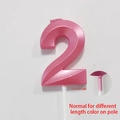 Pink number 2 birthday candle with white pole holder on a minimalist background - Number 2 / Pink