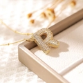 Gold-plated necklace featuring a zircon-studded balloon letter R pendant on a bead chain - Letter R (18k Gold + Bead Chain)