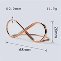 Porte-carte de table en forme d'infini or rose dimensions 68mm x 26mm fil de 2mm - Forme Infini 8 Style Régulier / Argenté