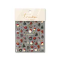 5D embossed Christmas nail art stickers featuring Santa, gingerbread man and tree - 5D Red & Green Relief Christmas Style (to3557)