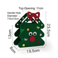 Christmas tree shaped green felt gift bag with red bow and starry hollow design - Christmas Tree Shaped Handbag