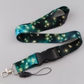 Cordino cielo stellato in poliestere verde acqua scuro con fibbia a sgancio rapido - KP792-4 Blu Verde Scuro Stellato